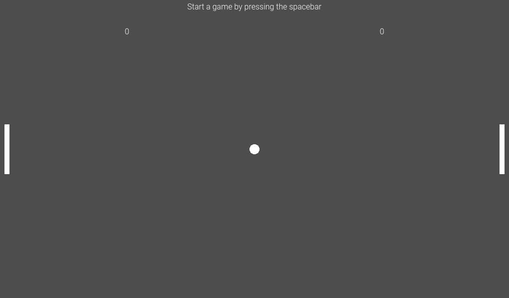 Pong game screenshot